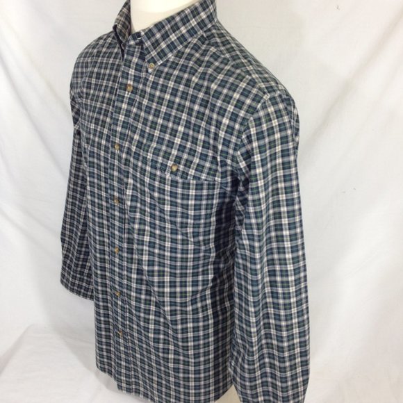 Chaps Green Plaid L/S Shirt Size Large - Picture 4 of 7